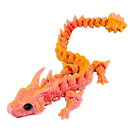 Simulated Eye 3D Printed Dragon All-in-one Molding Laser 3D Printed Diceratops Dragon Poseable Joints Flexible