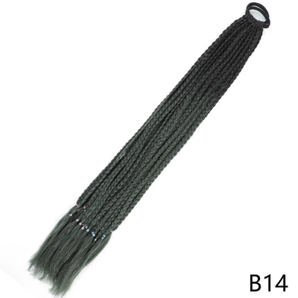 AZQUEEN Synthetic Gradient Color Dirty Braided Ponytail 60CM Elastic Rubber Band Braiding Pony Tail Hair Extensions For Girls