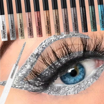 1PC Pearlescent Sparkle, Sequins, Brightening Highlighter, Liquid Eyeliner Eyeshadow, Suitable for Christmas and Holiday Party