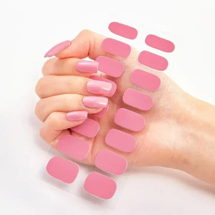 UV Semi-Cured Gel Nail Wraps Stickers Strips French Long Lasting Full Cover LED Gel Semi Cured Nail Sliders For Nail Extension