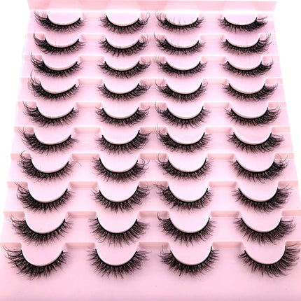 2023 New 20 pairs natural long 3D mink false eyelashes fake lashes makeup kit Mink Lashes extension eye lashes short eyelashes
