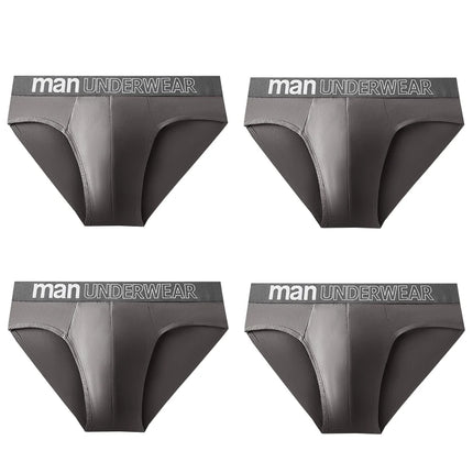 4pcs Men's Sexy Briefs Student Fashion Underwear Men's Panties Breathable Elastic Large Size Male Underpants Letter waist print