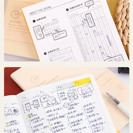 Kinbor Weekly Planner Notebook UnDated Agenda Schedule Daily Monthly Journal Book Portable Record Diary Plan Notepad Stationery