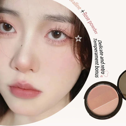 3in1 Three Colors Powder Tray Blush Contouring Waterproof Long Lasting Delicate Natural Face Makeup