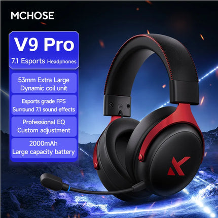 Original MCHOSE V9 PRO Music Esports Gaming Headphones 3-mode Wireless Noise Reduction Mic Customized Head-mounted
