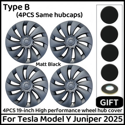 4PCS 19 Inch Full Rim Hub Caps Wheel Covers for Tesla Model Y Juniper Automobile Performance Replacement Accessory