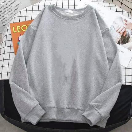 2026 Winter Womens Solid Hoodies Basic Warm Fleece Sweatshirt Soft Breathable O-Neck Pullover Casual Female Clothes