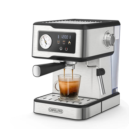 Cafelffe Espresso Coffee Machines Stainless Steel with Milk Frother Steam Wand Semi-Automatic Cappuccino Maker 20Bar Cafetera