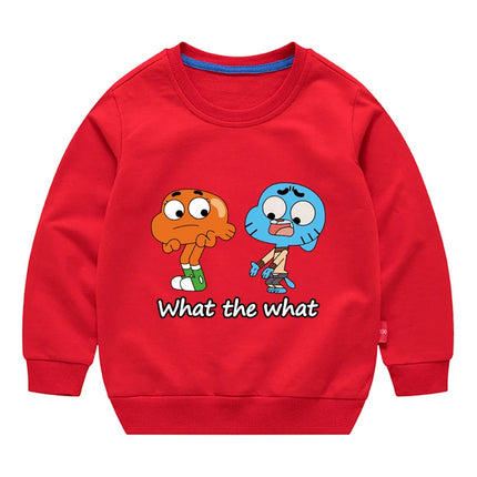 The Amazing World Of Gumball Kids Sweatshirt 100% Cotton O-neck Long Sleeve T-Shirt 3-12Years Kids Cartoon Sports Hoodie