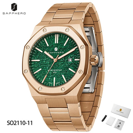 SAPPHERO Fashion Men's Watches Stainless Steel Business Watches Men's Waterproof Date Display Watches for Men