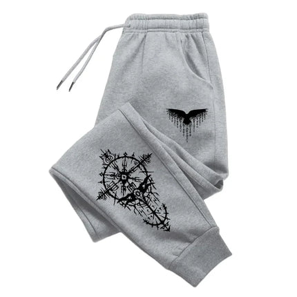Ancient Raven Print Jogger Pants Men Autumn Winter Sweatpants Casual Trousers 2025 New Comfortable Sporty Outdoor Home Wear