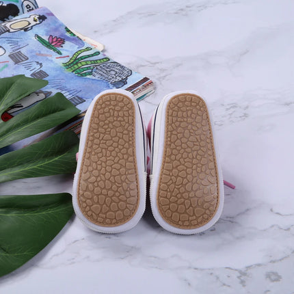 0-18months Unisex Baby Sneakers Anti-Slip Soft Flat cute Sole Prewalker Shoes for Baby boys girls