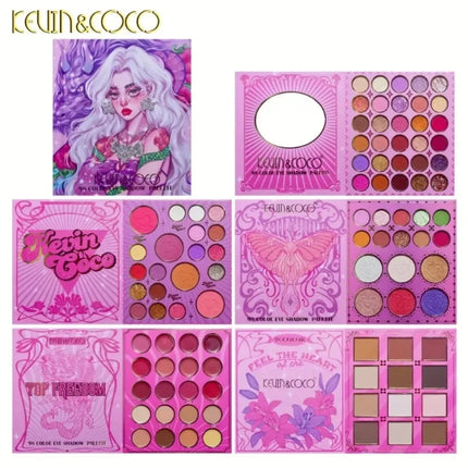 KEVIN&COCO98-colorFlip Book Eyeshadow Palette Matte PearlBlush ContourHighlighter EarthyColor Multi-functional Facial Makeup Set