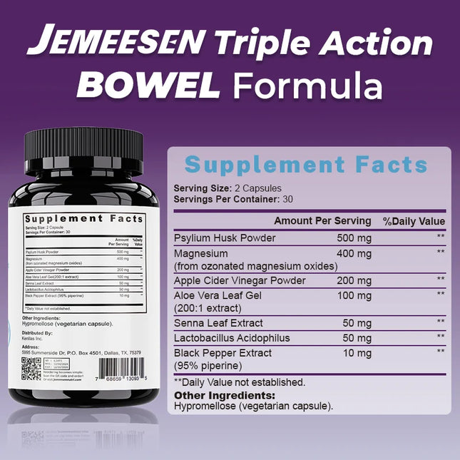 Dietary Supplements with Psyllium Husk Powder, Magnesium, Apple Cider Vinegar Powder, Promote gastrointestinal health