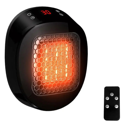 YCOC-Socket Fan Heater Heater With Thermostat And 12H Timer, Remote Control, For Rooms Up To 10 M2/25 M3 Eu Plug