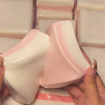 Squishy Double-Sided Sticky Rice Cake Pink Slow Rising Rice Cake Squishy Slow Rebound Cake Bread Stress Release Hand Relax Gift