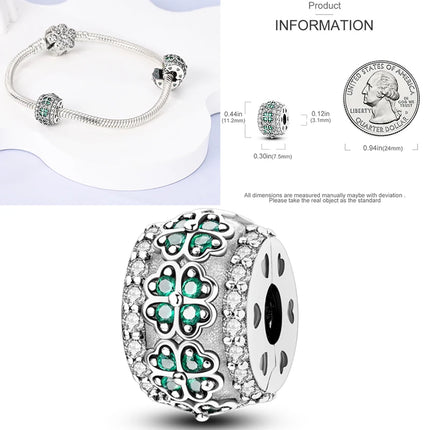 New 925 Sterling Silver Cactus Four Leaf Clover Charm Spring Green Series Bead Pendant For Original Beads Bracelet DIY Jewelry