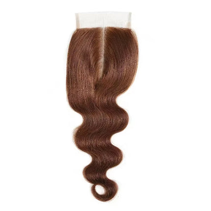 4# Chocolate Brown Body Wave 13X4 Lace Frontal Burmese Human Hair Preplucked 4x4 Transparent Lace Closure Human Hair 8-20 Inch