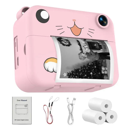 Digital Children Camera Kids Camera Instant Print Photo HD Video Recorder Mini Thermal Printer Best Birthday Festive Gifts 1080p