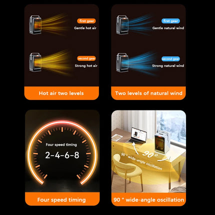 Portable Desktop PTC quick heating shaking head electric both cooling and heating small household With Remote Control 110V/220V