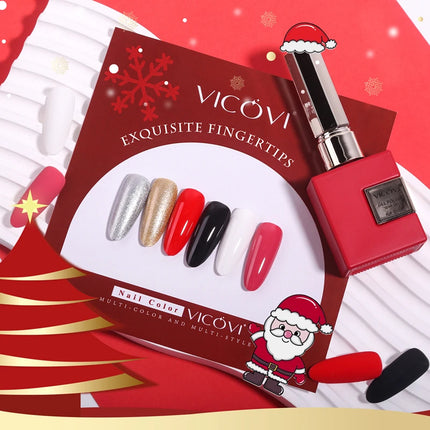 6PCS Nail Polish Not Set New Years Semi Permanent Hybrid Black Red Color Gel Polish Valentine's Popular Christmas Solid Color