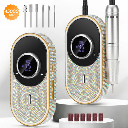 DianaBeauty 45000RPM Electric Nail Drill Machine Rechargeable Nail Polisher Portable Nail File For Gel Nails Remover Manirure