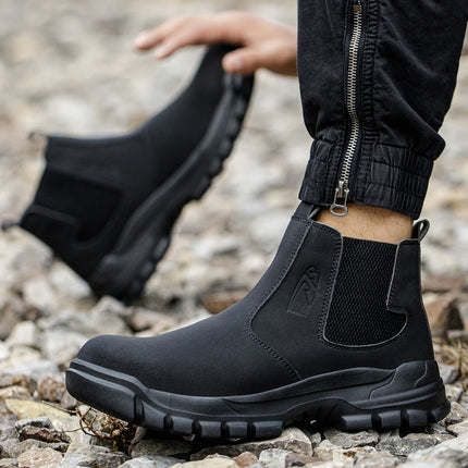 Water Proof Safety Work Shoes For Men Steel Head Leather Boots Male Footwear Indestructible Construction Work Shoes Brown