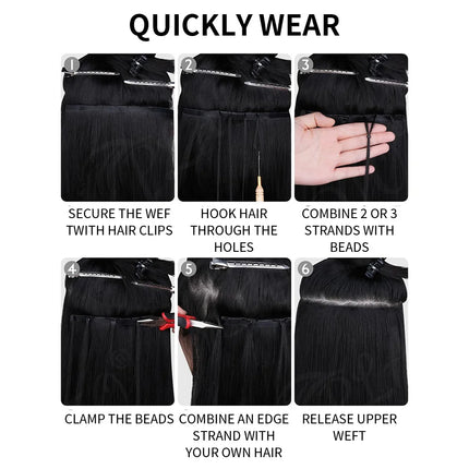 Butterfly Weft Hair Extensions Human Hair Remy Double Invisible Hand-Tied Look Silky Straight 100g Color 2 Add Volume