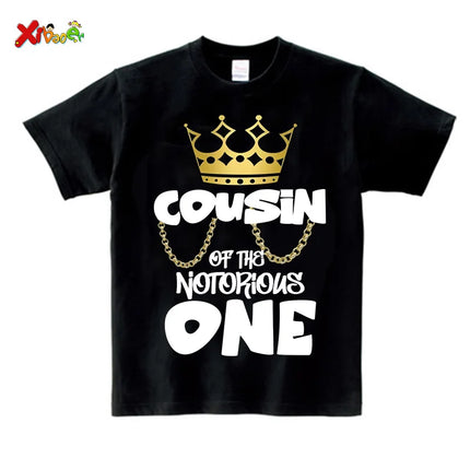 Notorious One Shirt Birthday Boy Shirt for Kids Family Matching Outfits Party Shirts Custom Name Girl Toddler Baby Familia Shirt