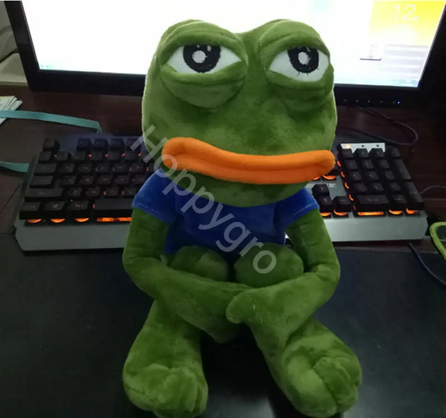 45cm Animal Sad Frog Plush Toy Soft Stuffed Pillow Magic Expression Pepe The Sad Frog Plush Doll Birthday GIfts For Girls Boys
