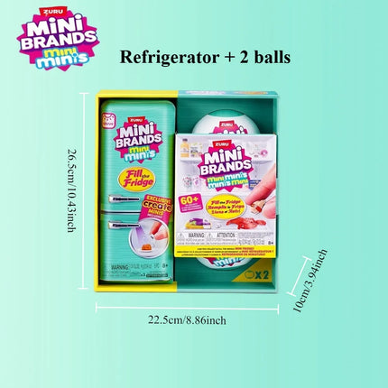 ZURU Original Mini Fridge Set Mini Brand Ball Series Mystery Surprise Blind Box Children's Toy Playhouse Decoration Gift Blind
