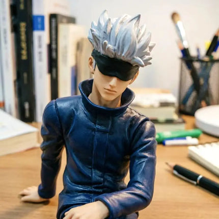 Gray Blue Hair Anime Statue Desktop Decoration Japanese Cartoon Figurine ACG Ornament Creative Home Decor Gift