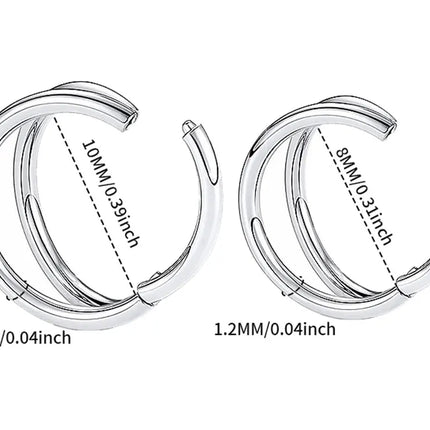 Nose Rings Hoops Double Septum Rings Cartilage Hoop Earring Piercing Nariz Open Stacked Hoop Nose Rings for Women and Men