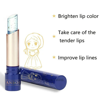 Princess Crystal Temperature Change Moisturizing Lipstick Star Brilliant Jelly Shinny Lip Balm Long-lasting Lip Oil Care Makeup