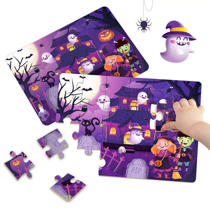 Kids Cartoon Animal Jigsaw Puzzles Montessori Educational Toys Parent-Child Theme Game Paper Educational Gift for Children