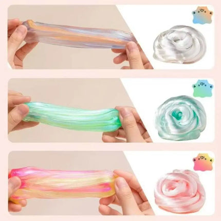 Crystal Clear Non-newtonian Liquid Clay Transparent Colorful Non Stick Hand Crystal Mud Non-Toxic Stretchy Liquid Crystal Slime
