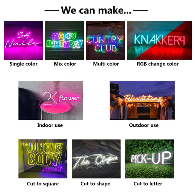 Custom Neon LED Sign Flexible Aesthetic Room Decor Wall Hanging Marriage Birthday Party Studio Store Logo Design Custom Neon Lights
