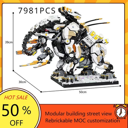MOC Horizon West Tooth Tremortusk Building Blocks Set Forbidden Elephant Monster Beast Bricks Toy For Children Birthday Kid Gift