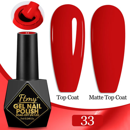 7ml Color Gel Polish Set Popular Series Nail Polish Smooth Texture Colorful Manicure UV LED Soak Off Nail Art Semi Permanent Shi