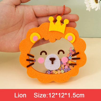 Cartoon Non Woven Shake Pendant DIY Material Kits For Children Kids Easy To Paste Accessories Handmade Crafts Shaker Puzzle Toys