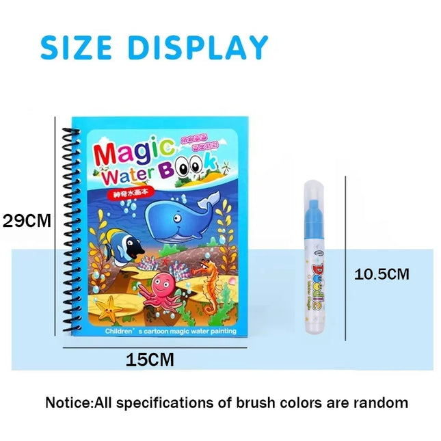 Repeated Children Drawing Coloring Books Sensory Early Education Puzzle Drawing Toys Ocean Dinosaur Animal Water Drawing Picture