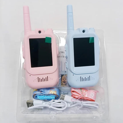 Video Walkie Talkies for Kids 2 Pack Rechargeable Toddler Toys for Indoor Camping Travel Birthday Gfits for Kids Ages 3-12