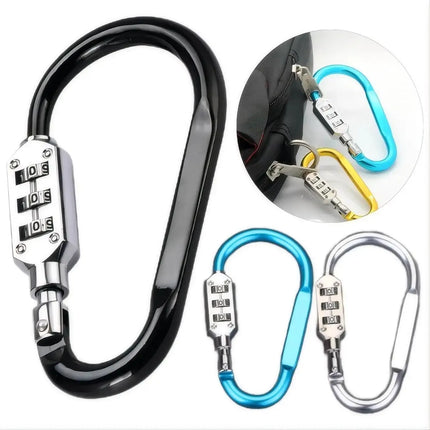 Aluminum Alloy D-type Buckle Backpack Combination Lock Padlock Buckle Basket Helmet Lock Gourd Buckle Waterproof Anti-theft Hook