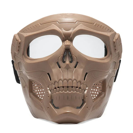 Cycling Colorful Goggles Motorcycle Skull Mask Riding Windproof Full Face Mask Paintball Game Tactical Protective Helmet Mask
