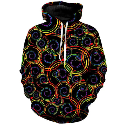 Fashion New Whirlpool Pattern men's Hooded Sweatshirt 3D Printed Color Sports Shirt Stree men's And women's Super Large Hoodies