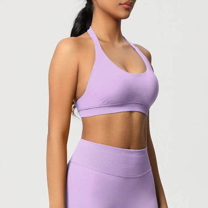 Women Sports Bra Seamless Halter Clothes Push-up Vest Brassiere Gym Top Backless Fitness Yoga Workout Running Underwear