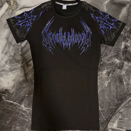 Breathedivinity Men's Fashion Fitness Short Sleeve T-Shirt Breathable Comfortable Sportswear round Neck Printed Cotton Top