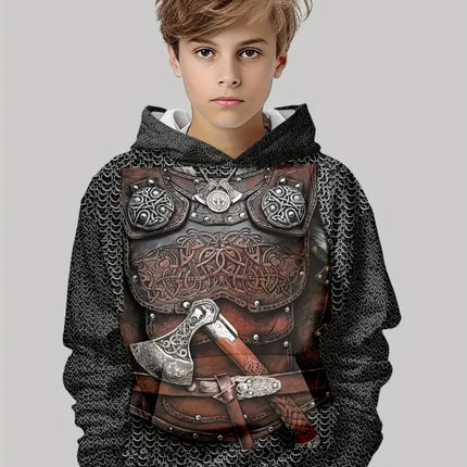 Fashion Hoodies for Boys Mecha 3D Print Kids Clothes Long Sleeve Sweatshirt Loose Oversized Top Casual Streetswear Boys Clothing