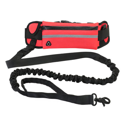 High Visibility Hands-Free Dog Leash Pet Leash Reflective with Waist Bag Retractable Elastic for Running&Walking Pet Supplies HD