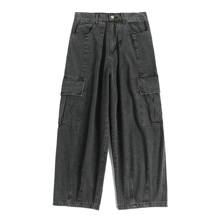 Baggy Jeans Men's Oversize Cargo Korean Black Wide Pants Streetwear Hip Hop Harajuku Male Fashion Straight Denim Pants